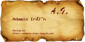 Adamis Irén névjegykártya